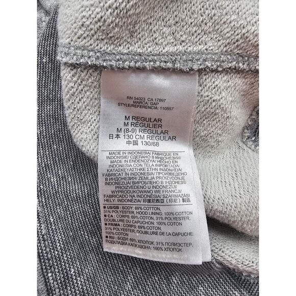 Gap Lived In Boy's Size M 8-9 Gray Hooded Zip-up Jacket - Picture 6 of 8